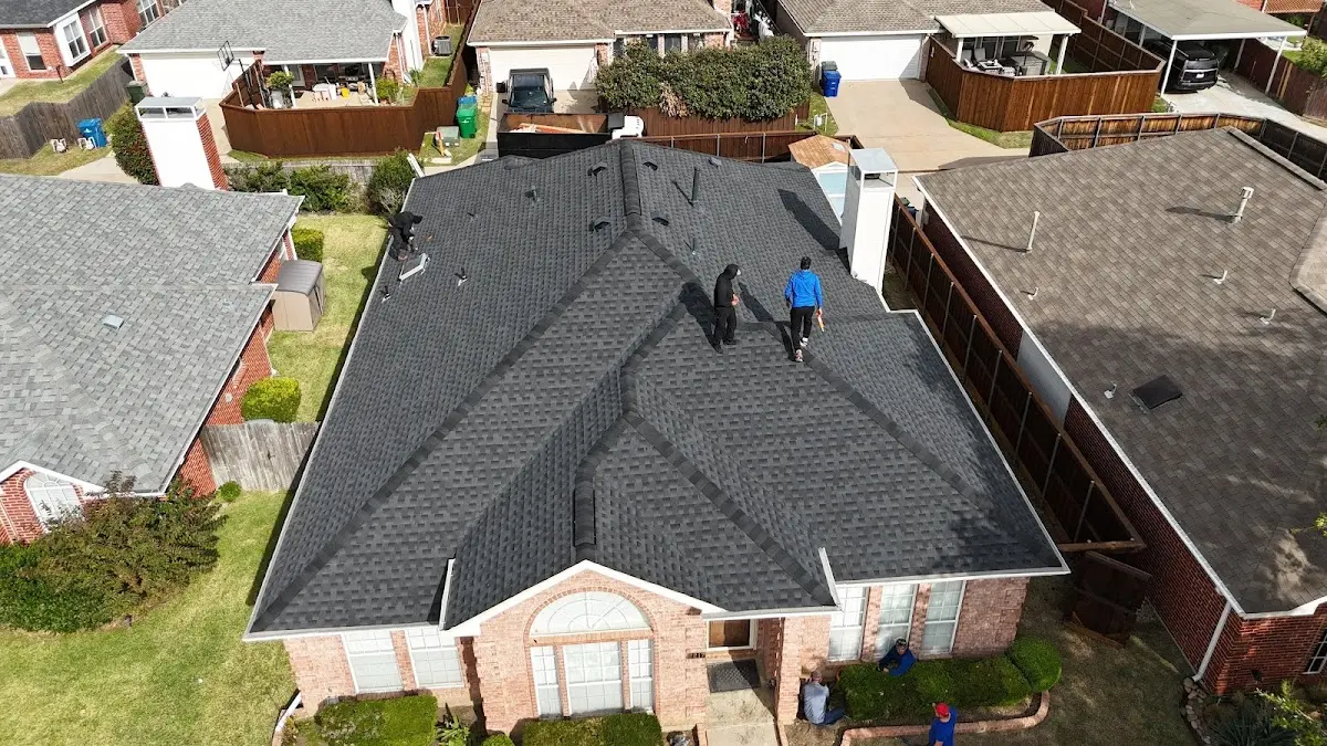 Slate & Tile Roof Repair work in progress on a Warrenville property